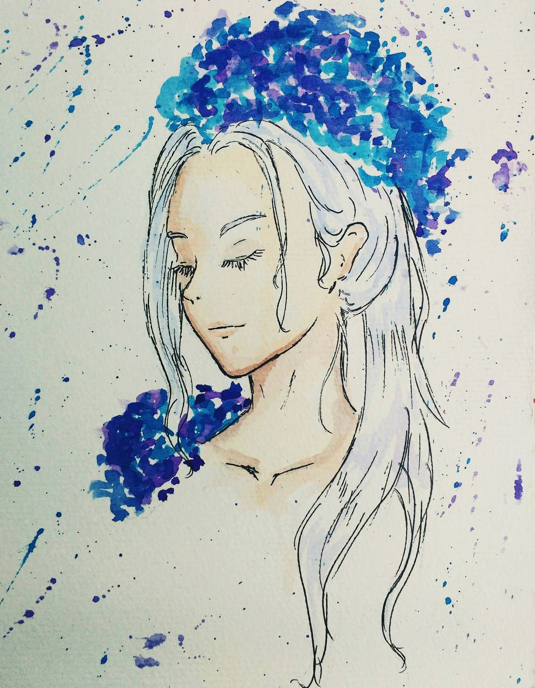 watercolor aquarela painting   anime manga yuri on ice victor nikiforov ILLUSTRATION 