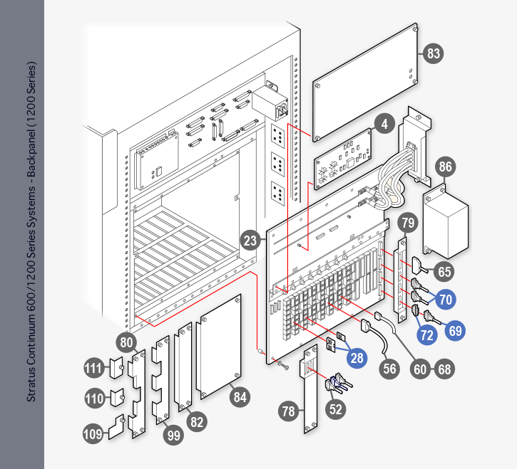 Adobe Portfolio ipb Exploded view cut away technical illustration Computer Stratus Technologies Parts Breakdown