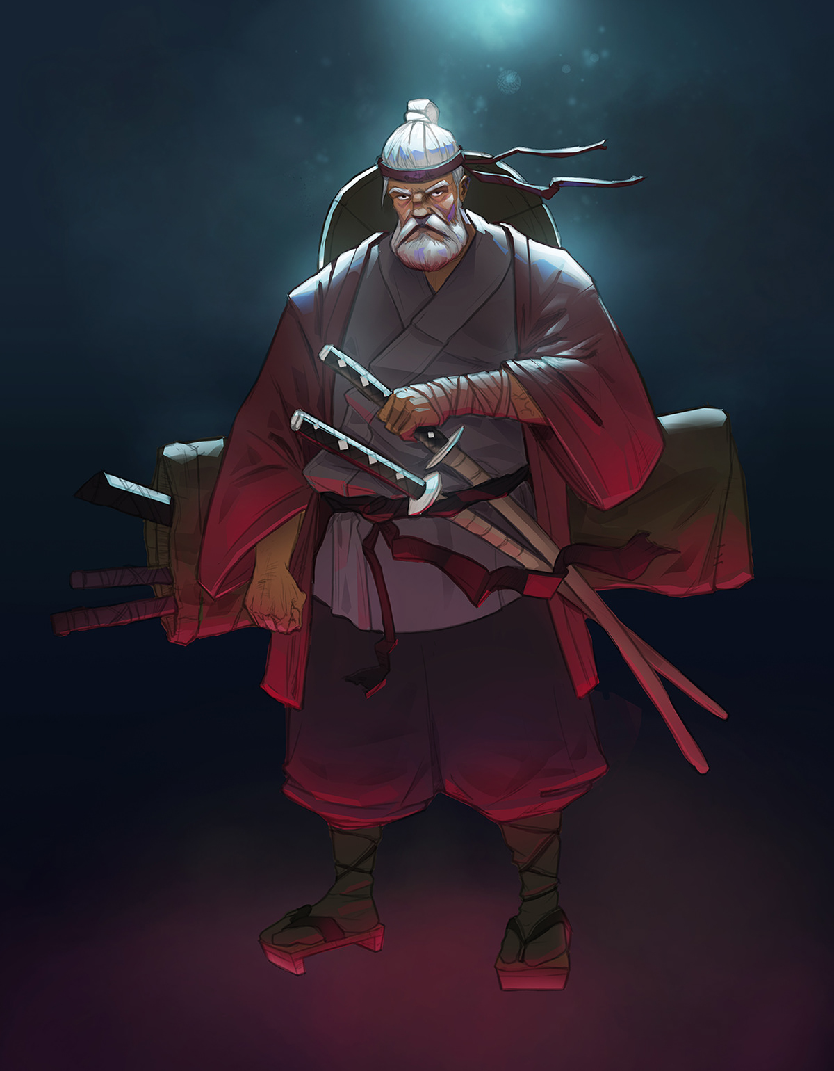 Character comics concept art digital 2d historic japan katana ronin samurai warrior