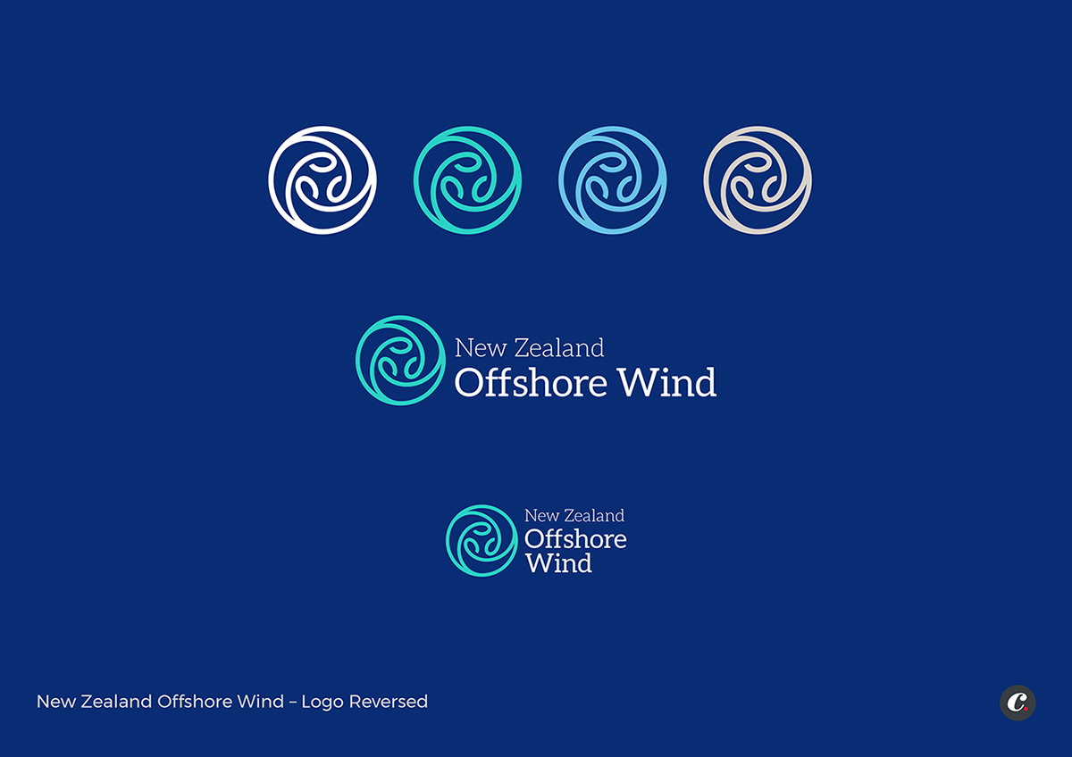 brand energy identity logo maori New Zealand Turbine wave wind