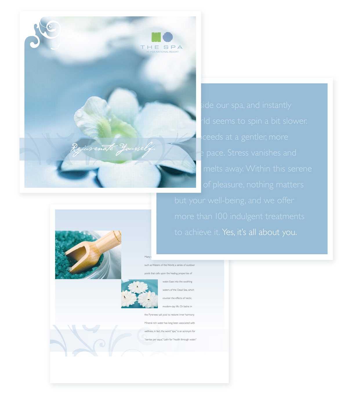 Collateral Spa health and beauty brochure therapeutic