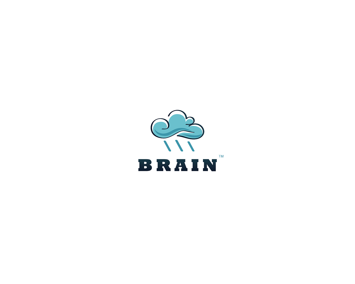 visual identity brand logo brain rain Smart cloud blue modern mariusfechete Mockup inspiration