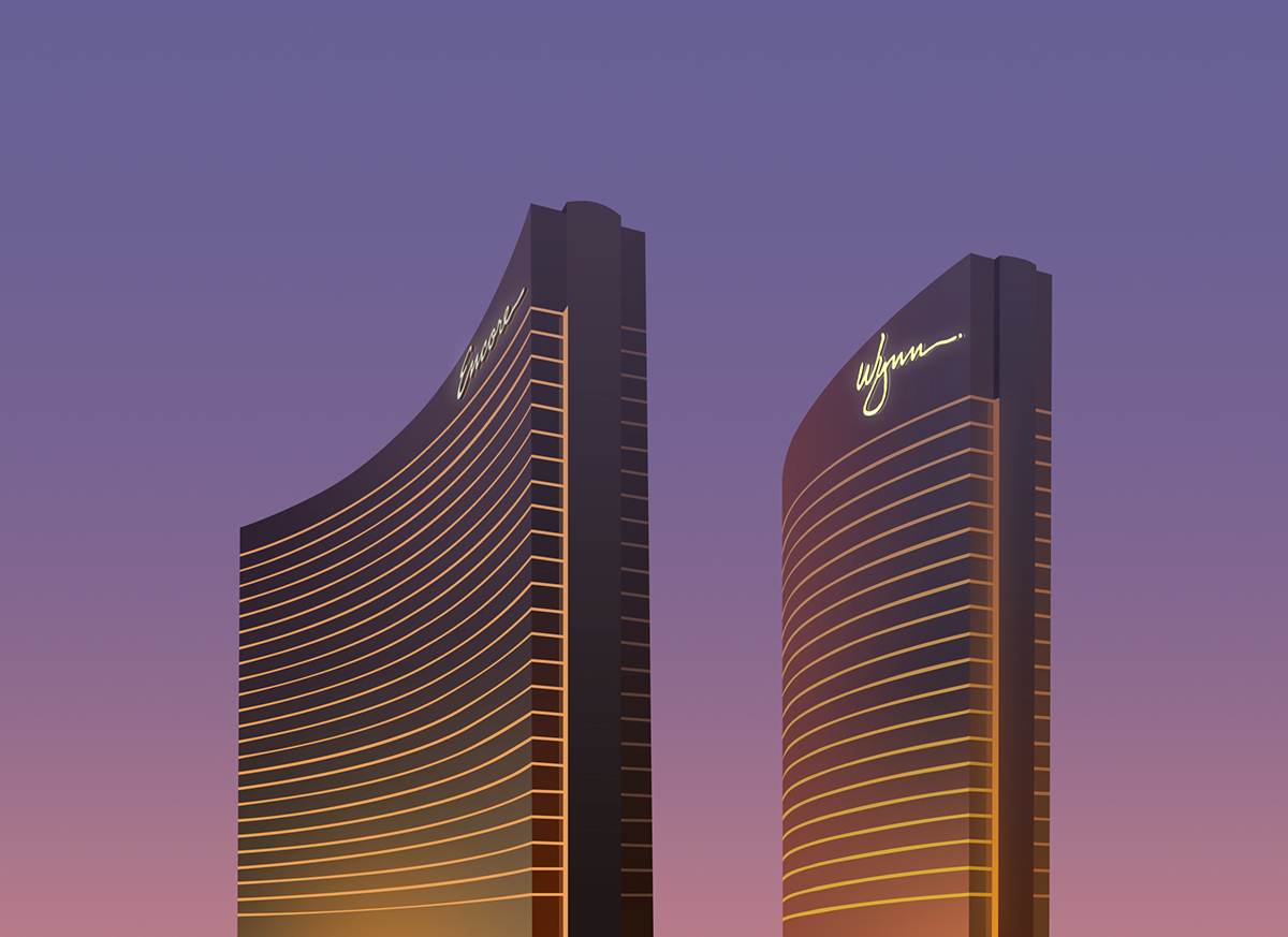 wynn Encore Las Vegas Vegas whathappensinvegas building skyscraper hotel flat colors symmetry SKY minimal structure