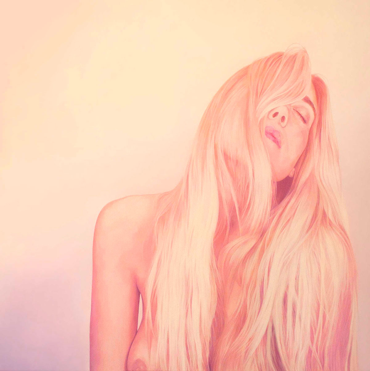 paint art portrait artist artwork hyperrealism oil erotic canvas nude woman blonde