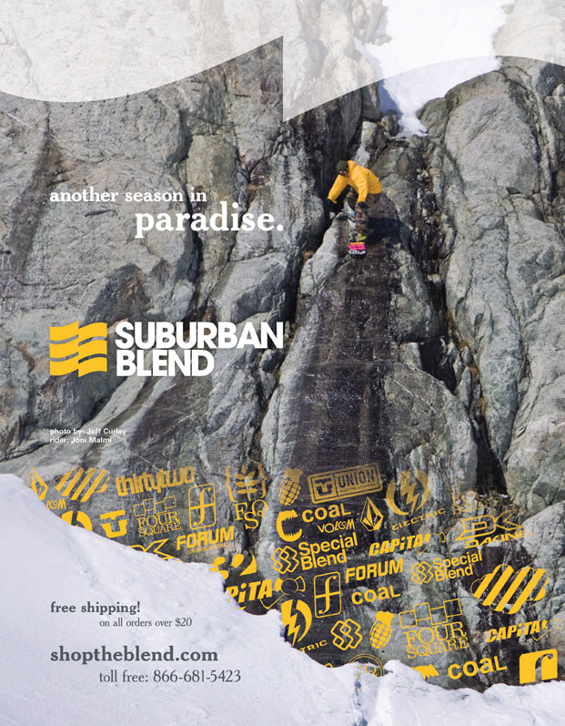 Suburban Blend Snowboarding magazine  ads print production snowboard magazine