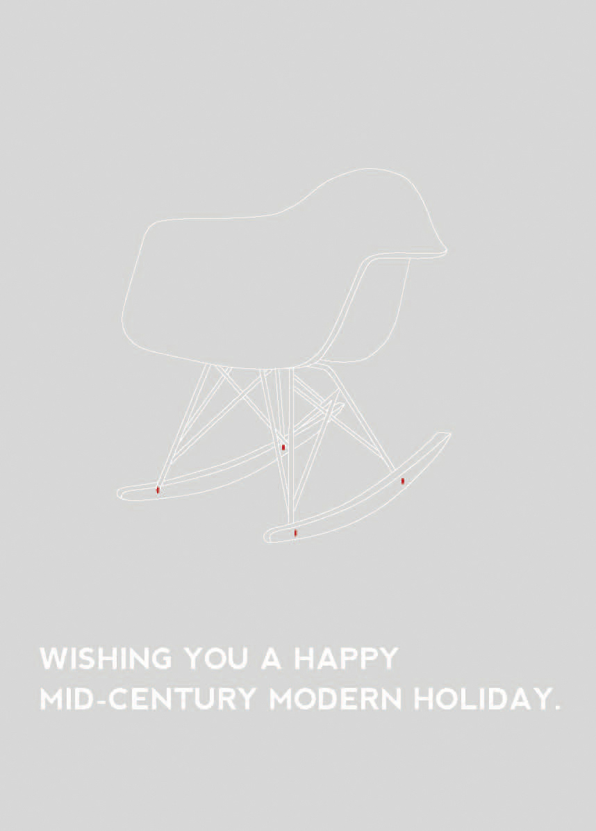 Holiday card holiday card greeting card Christmas chairs mid-century modern mid century furniture chair