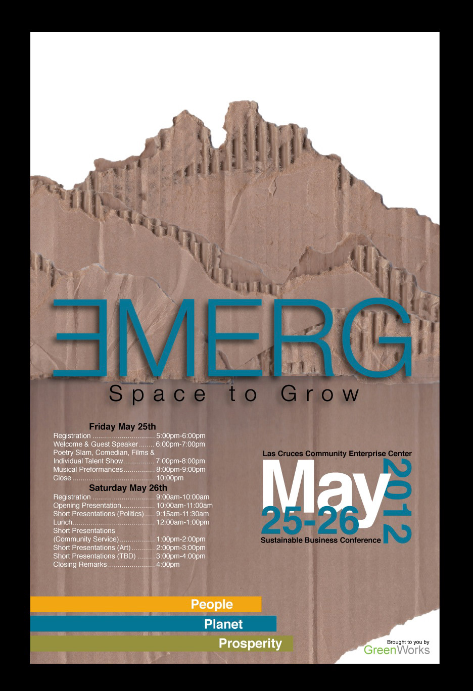 emerg   Poster Design ticket design brochure design graphic design  Sustainability