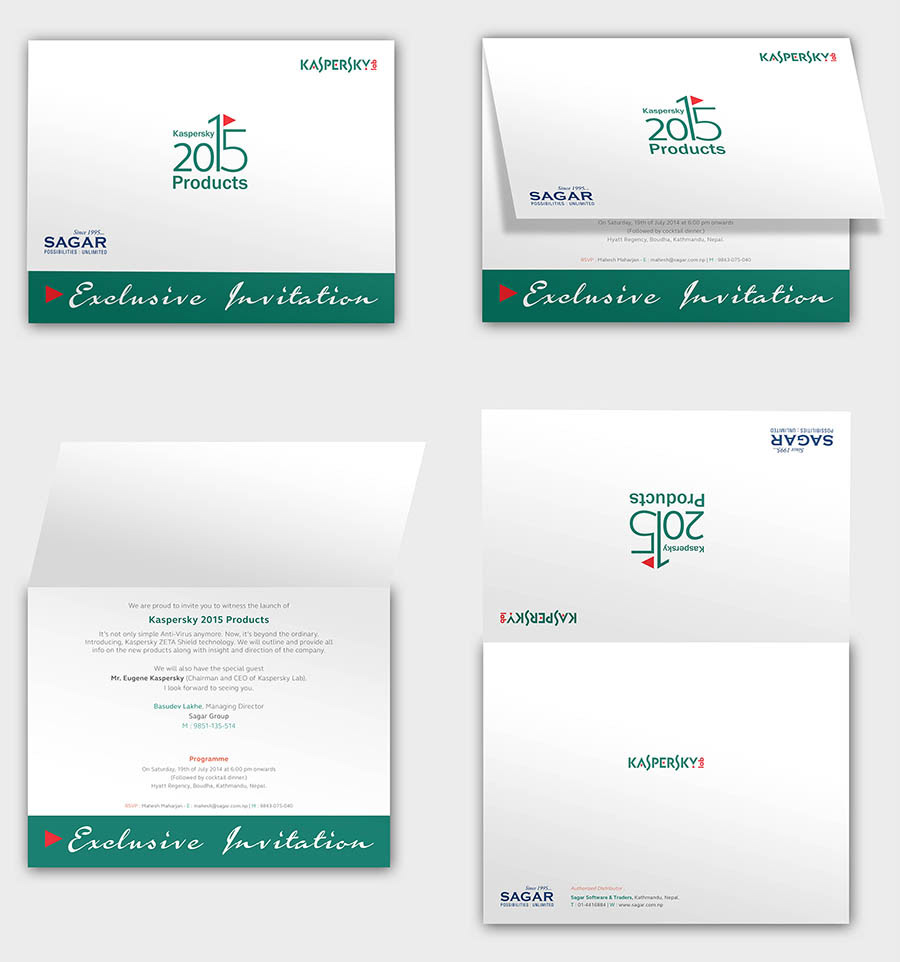 Kaspersky Event Program product launch nepal Stage poster paper brochure rollup banner welcome Invitation card