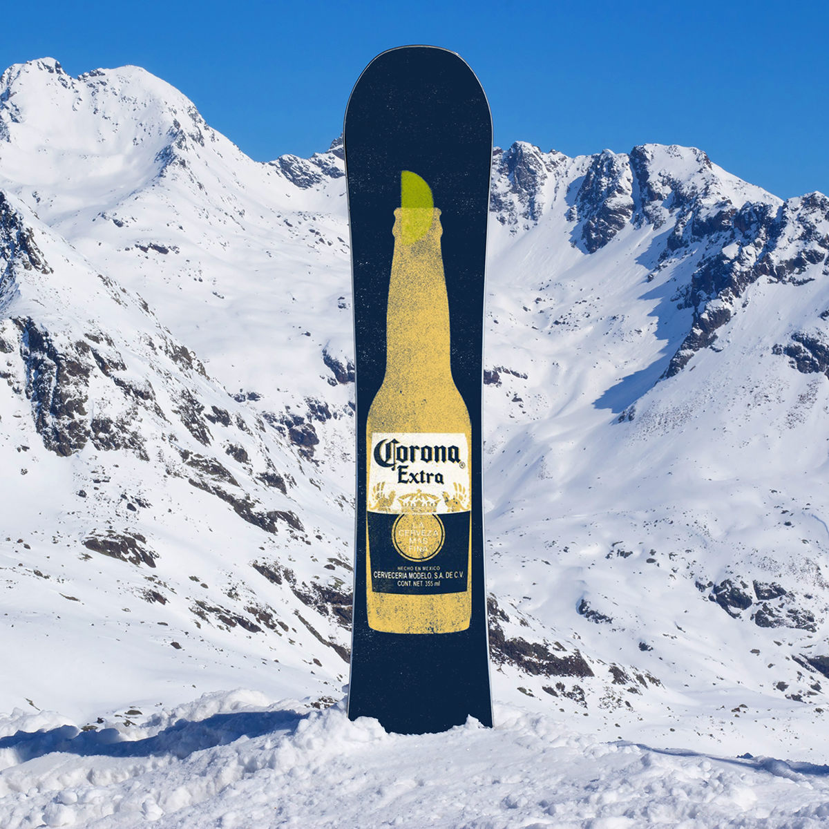 Ski lights corona winter snow snowboard Advertising  stunt Experiential