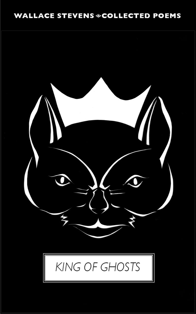 book jacket book cover Cat rabbit bunny kitty Wallace Stevens black and white cut out cut-out