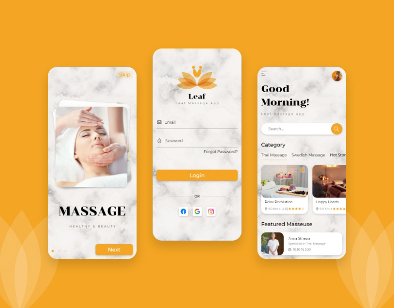 App Design Concept application development Booking App Design design concept Massage Booking App Mobile app mobile app design Salon Booking App UI ux