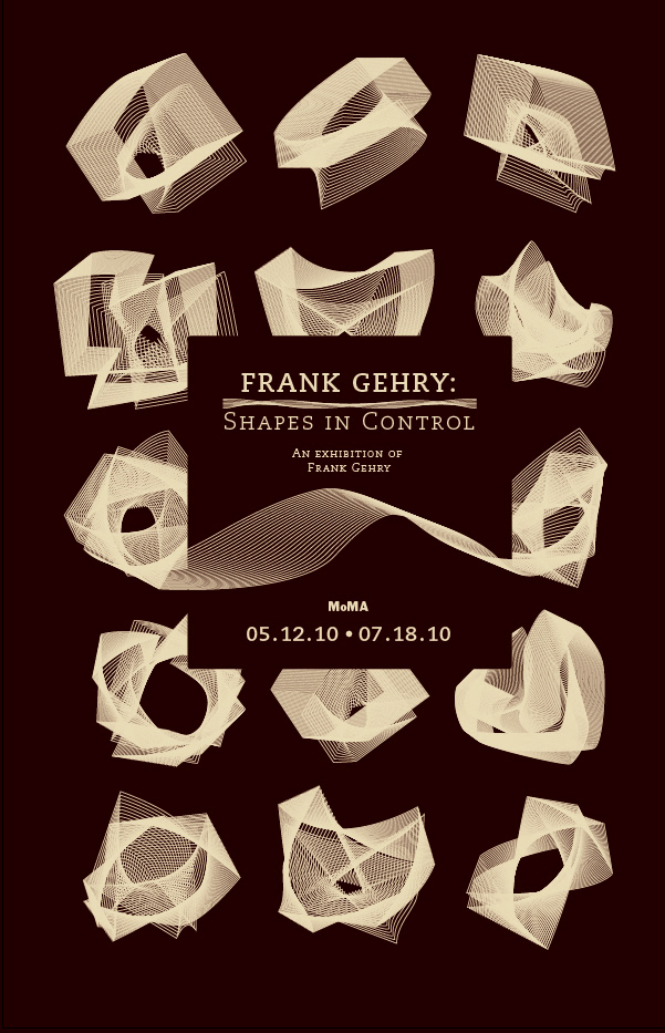 frank gehry poster design bus shape abstract architect campaign moma development process wave