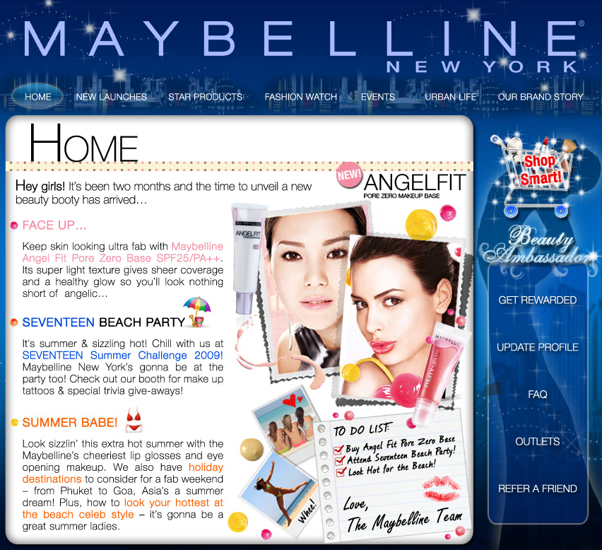 Maybelline edm electronicdirectmailer Website microsite webpage Interface UserInterface newsletter e-newsletter