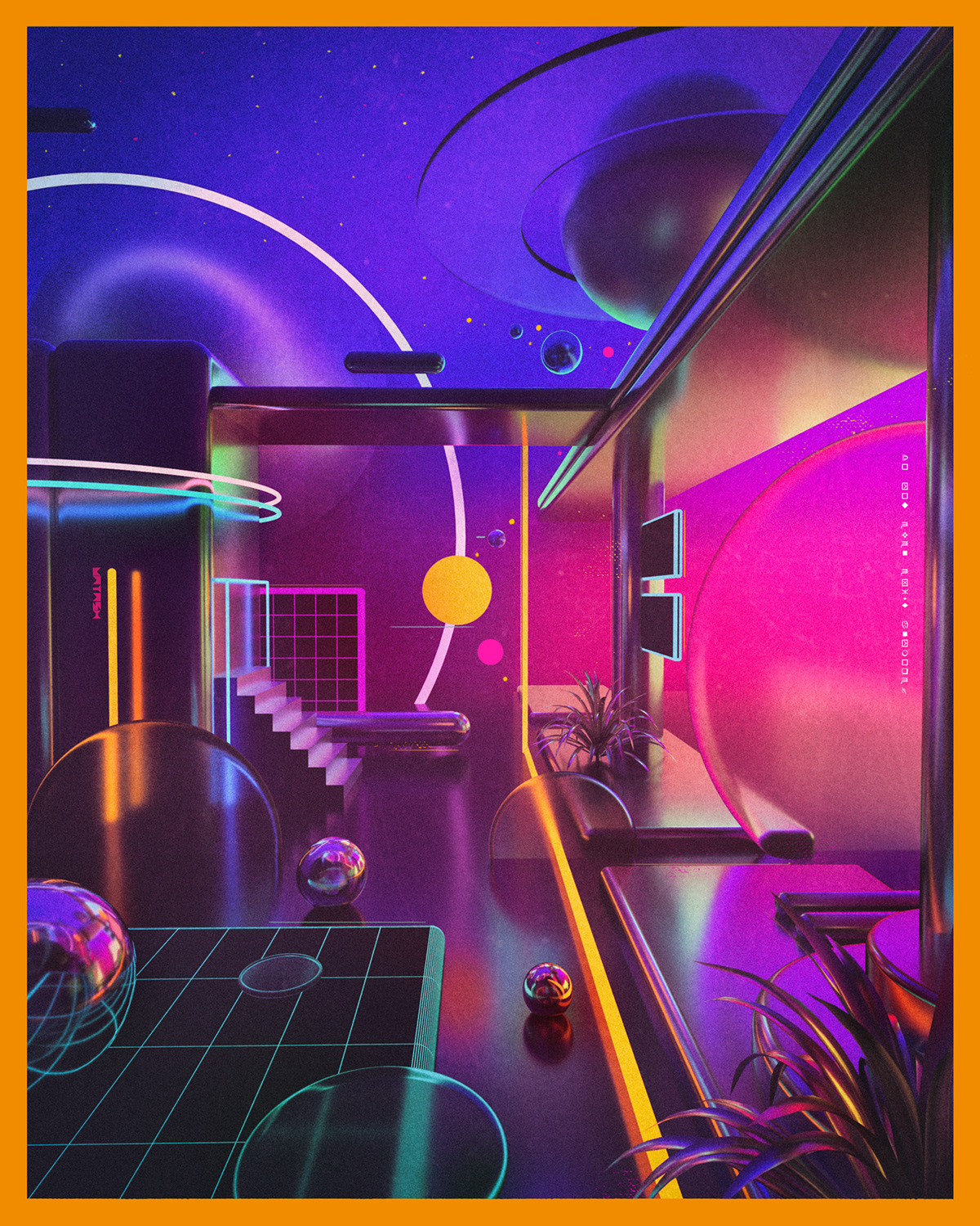 Space  c4d vaporwave Synthwave Retro Interior neon Scifi fantasy cinema4d