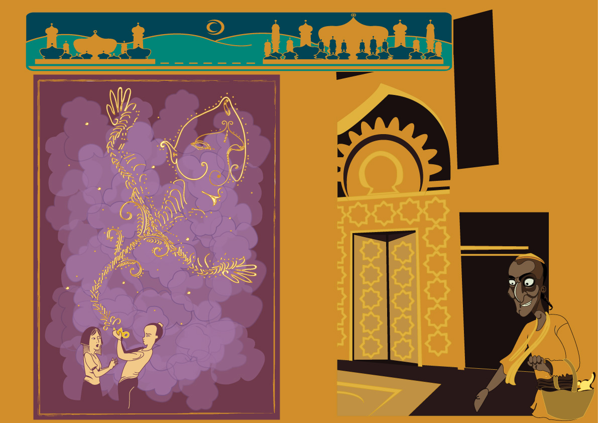 arabian nights  arabic tales sherarzade Bagdad book illustrations