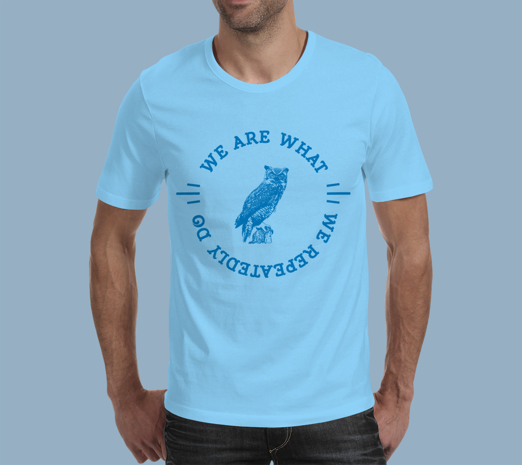 Greece tee t-shirt silkscreen color mess project owl vintage aristotle xenophone Plato life inspiration cloth print