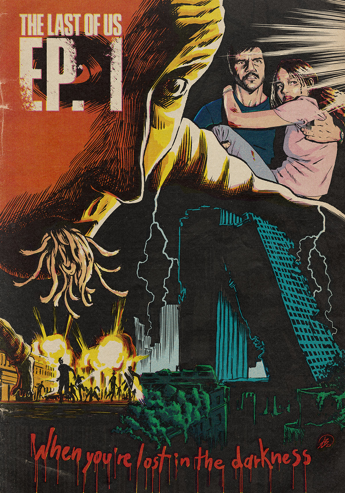 Fan Art movie poster Retro retro comics The Last of Us Thelastofus thelastofusfanart tlou vintage vintage comics