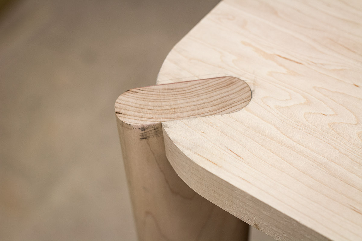 desk table simple maple steel wood process