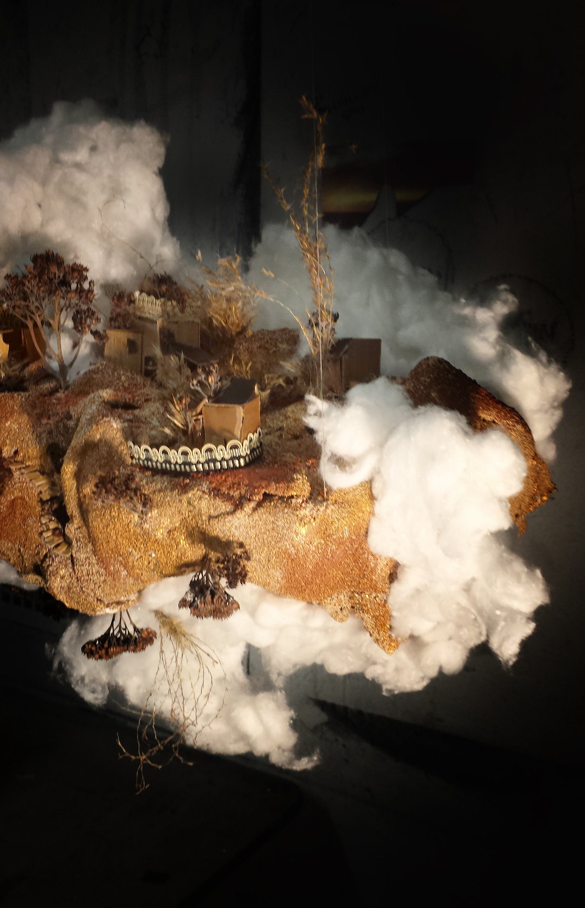 fantasy model Landscape organic city village clouds Found objects