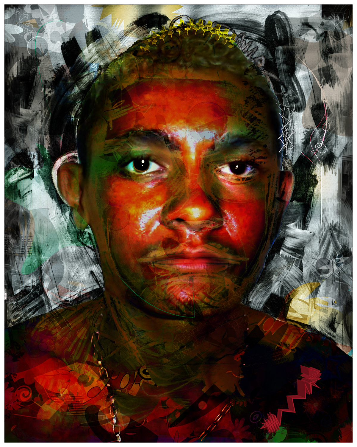 portrait retrato one art one print hypercollage Ethnic Brazilian