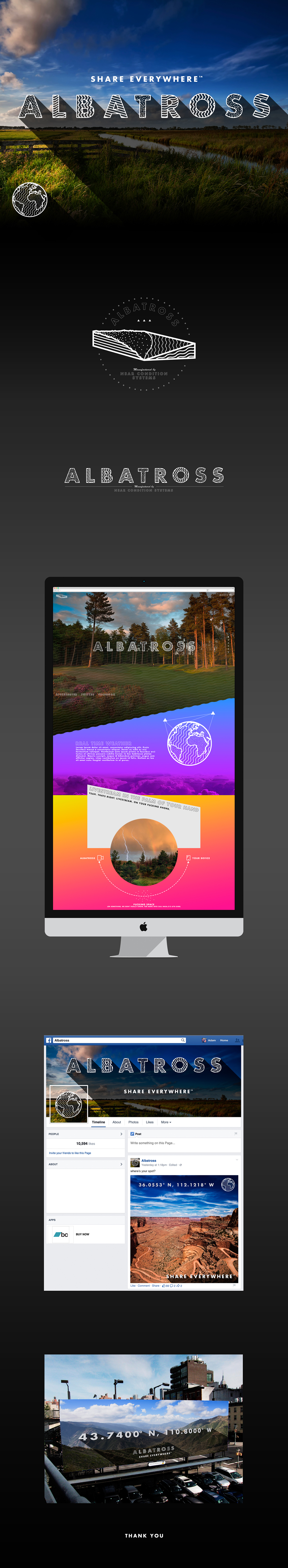 albatross design art facebook social logo identity twitter Web mac iMac OOH billboard