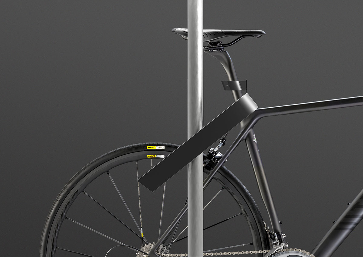 Bicycle Bike lock parking product cyclist riding rear light geometric ulock