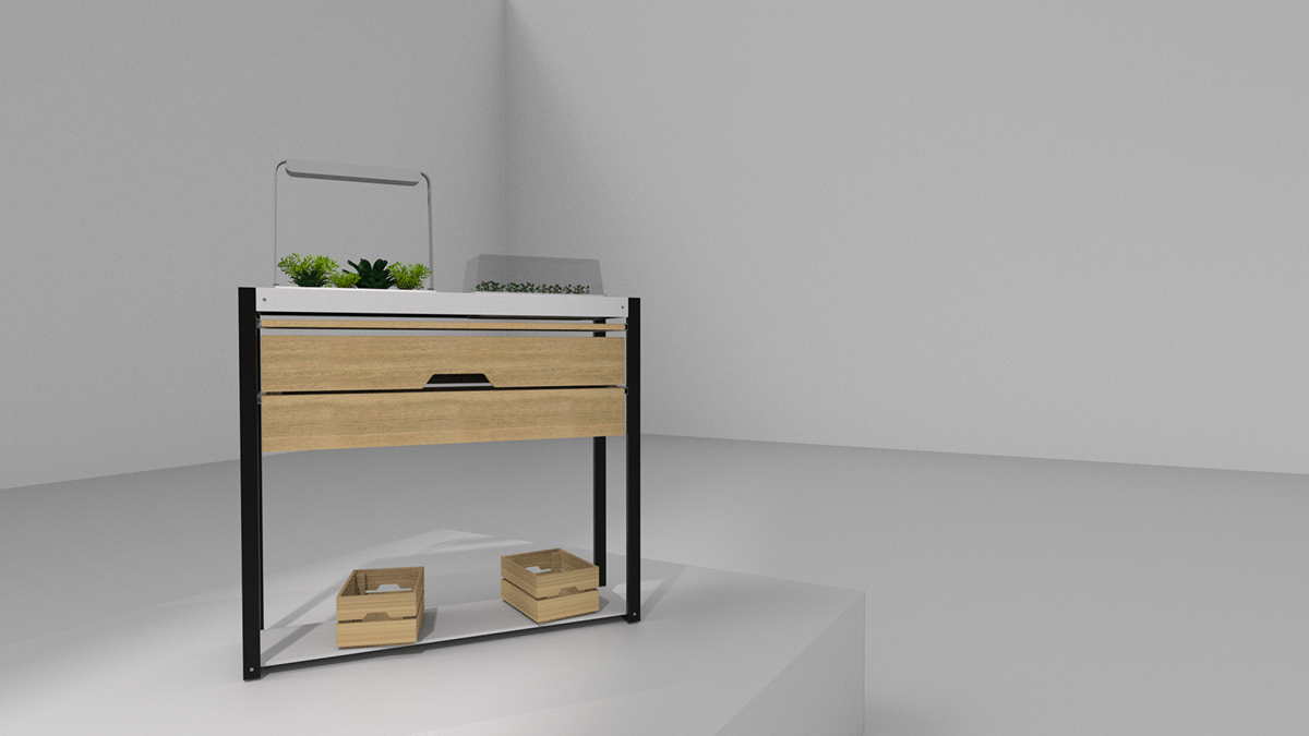 Adobe Portfolio console design hydroponic hydroponic console ikea ikea design industrial design  product design  vegetables