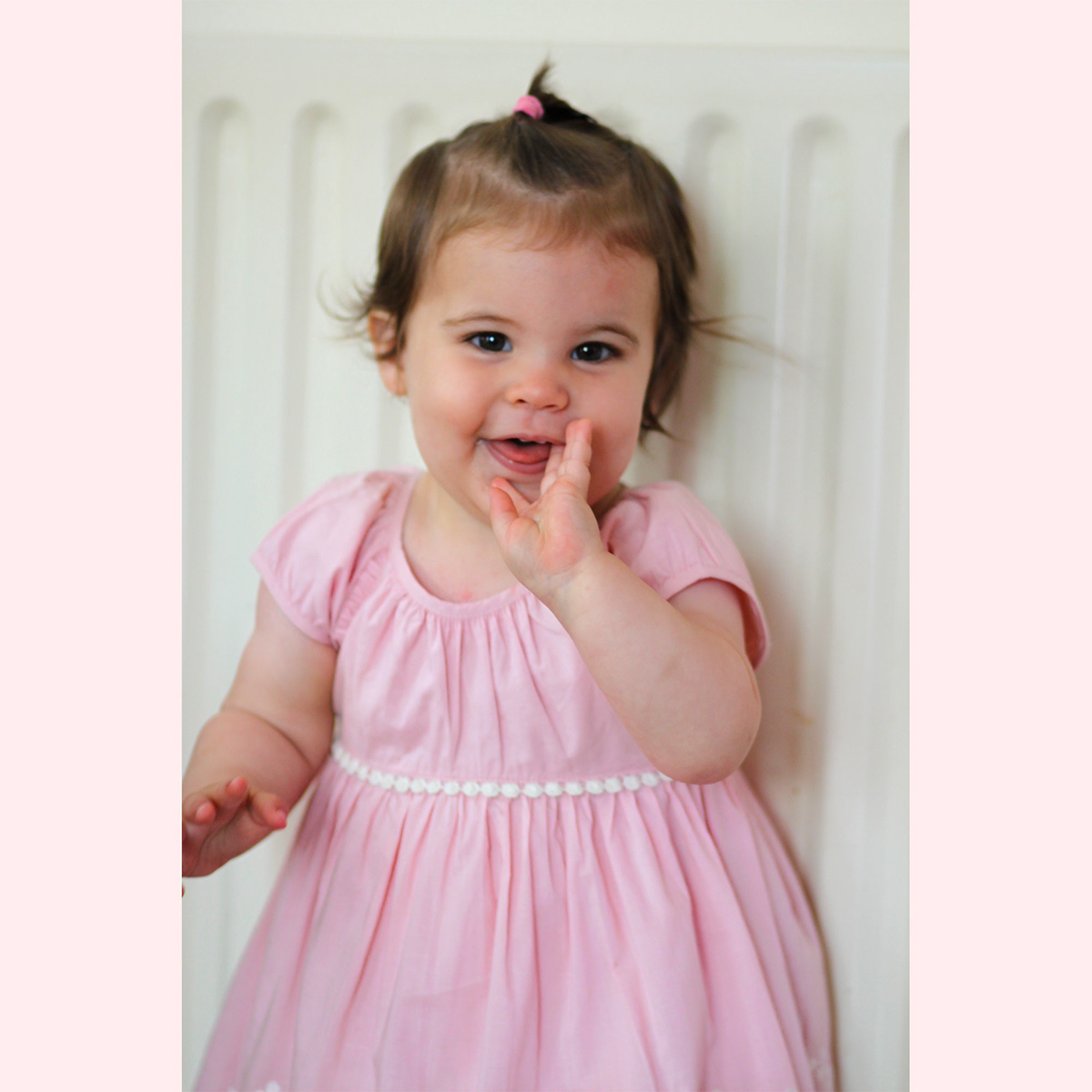 baby portrait Birthday girl pink One
