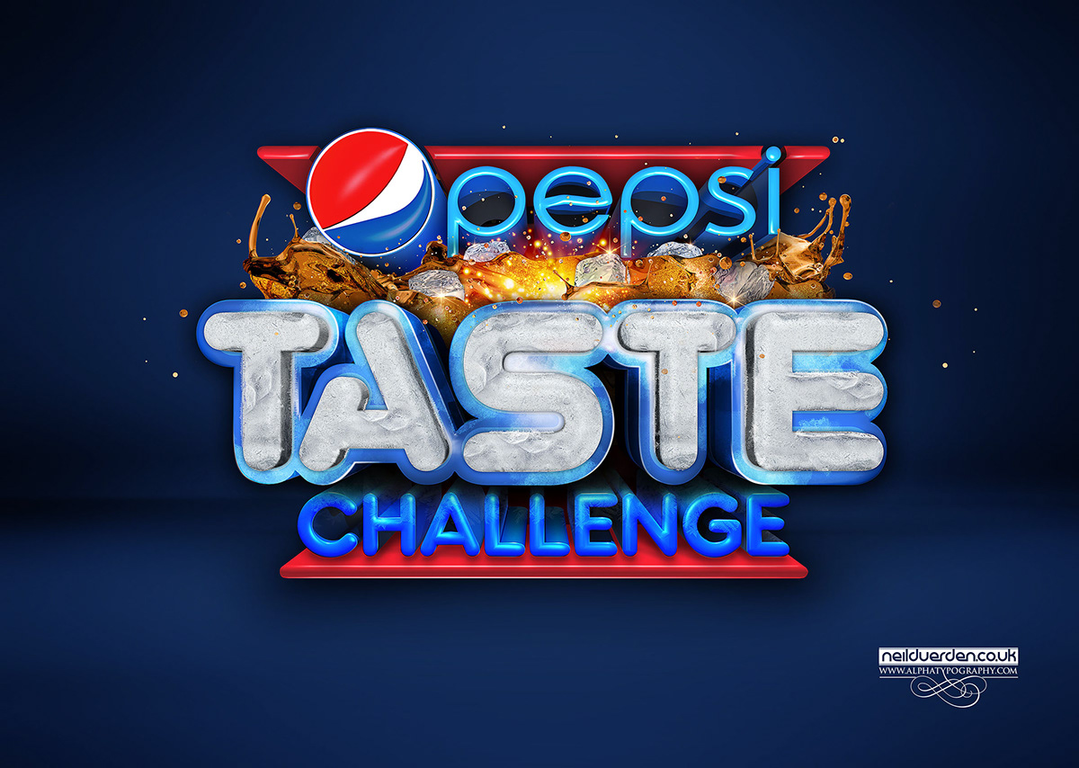 Pepsi logo pepsi 3D taste challenge coke advert cocacola campaign 3D typography 3D Type alpha typography ice 3d text liquid 3d text Neil Duerden