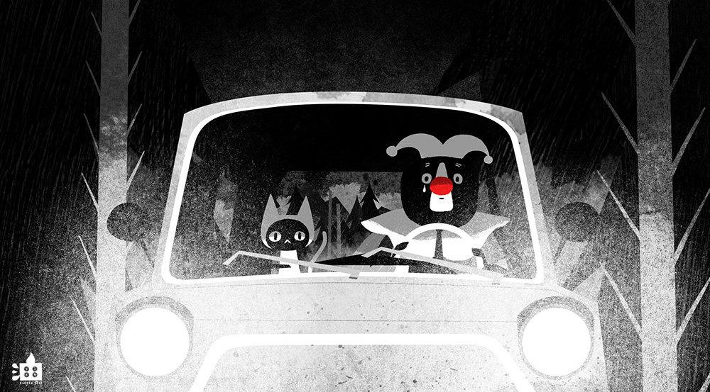 music video animal Circus Cat black and white animation 