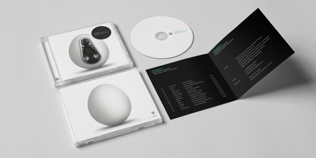 Nostromo 7 experimental design cd album artwork cover design industrial music booklet design greyscale