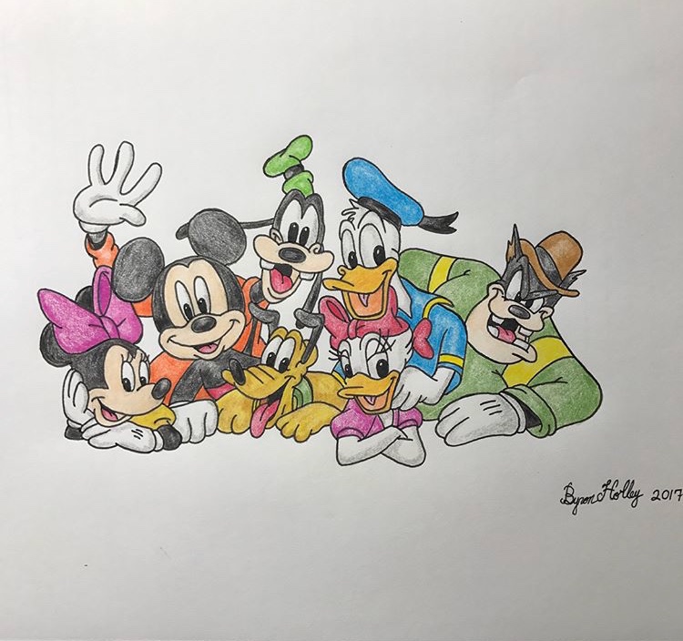 mickeymouse MinnieMouse donaldduck Daisyduck Pluto goofy Drawing  ILLUSTRATION 