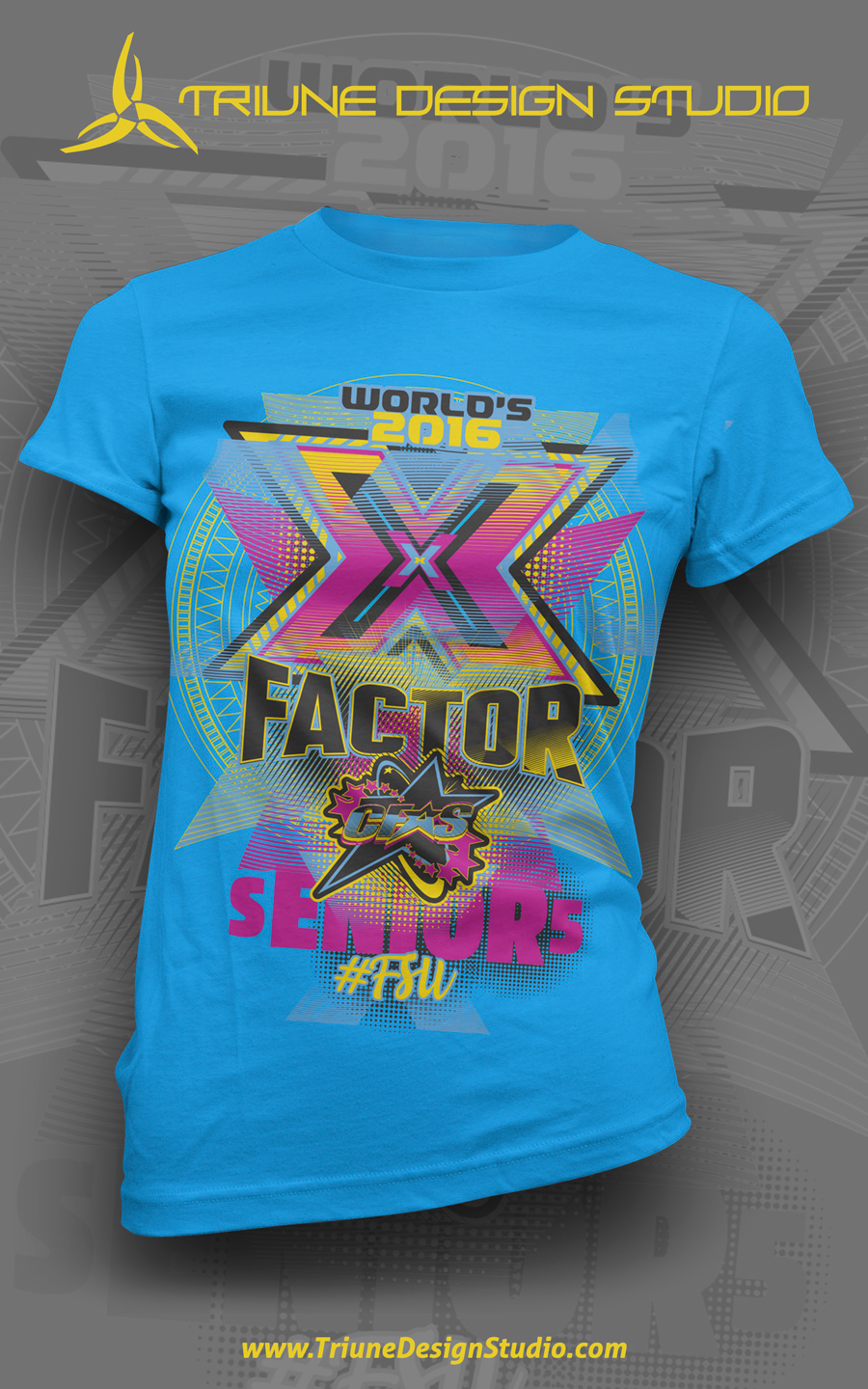 x factor cheer factor allstars triune design studio cheer apparel cheer tshirt Tshirt Design Cheerleading