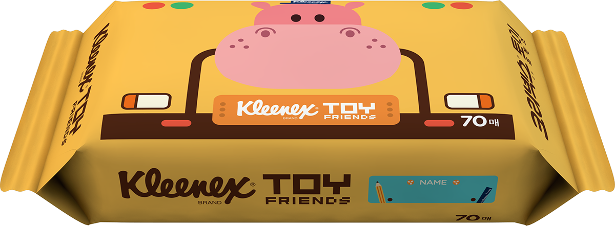 kleenex package kids Character animal character package design  artwork