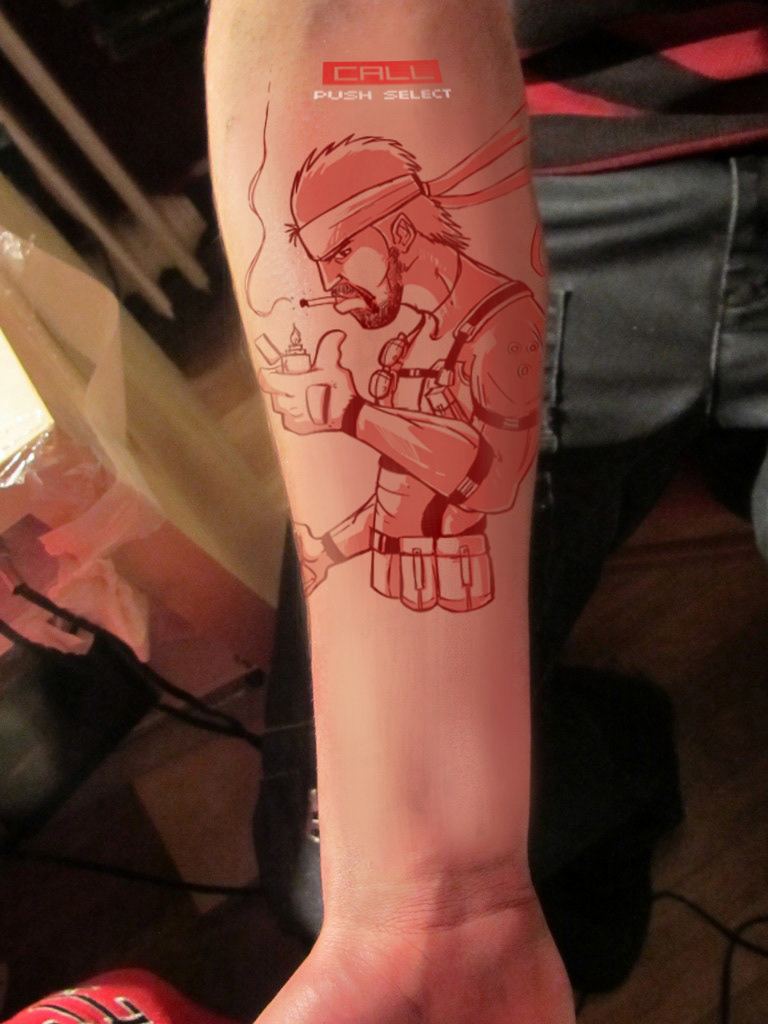 solid snake Metal Gear Video Games Fan Art tattoo commission