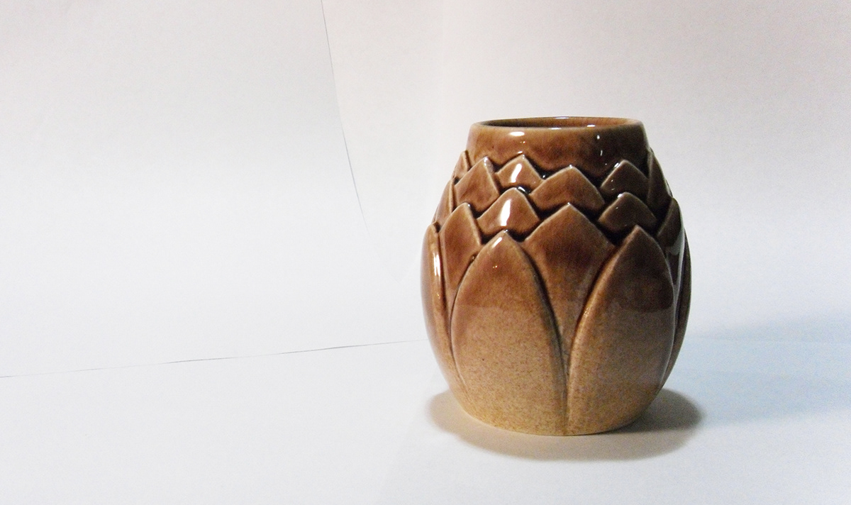 cup ceramics  clay porcelain artichoke Radial Symmetry slip slip casting casting organic CCS Betty Huang Lotus flower vessel