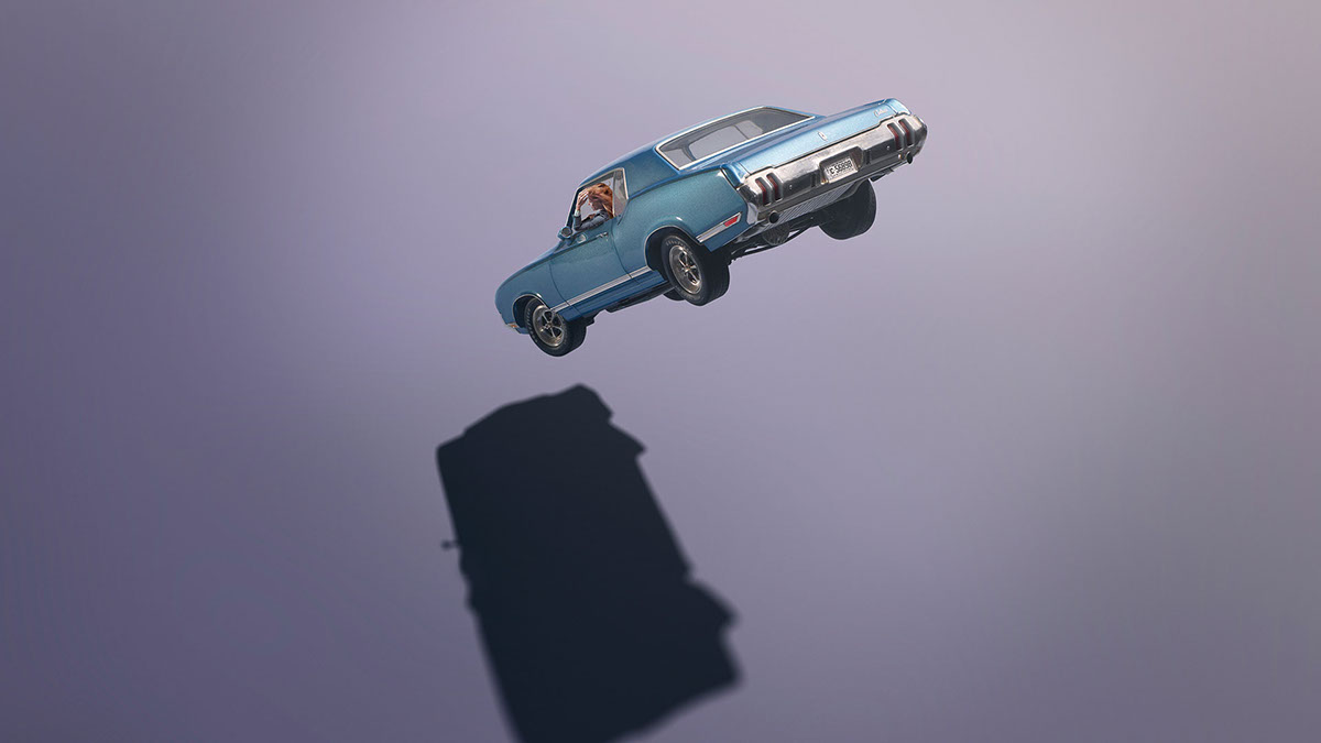 car Flying vintage Retro old levitation Fun