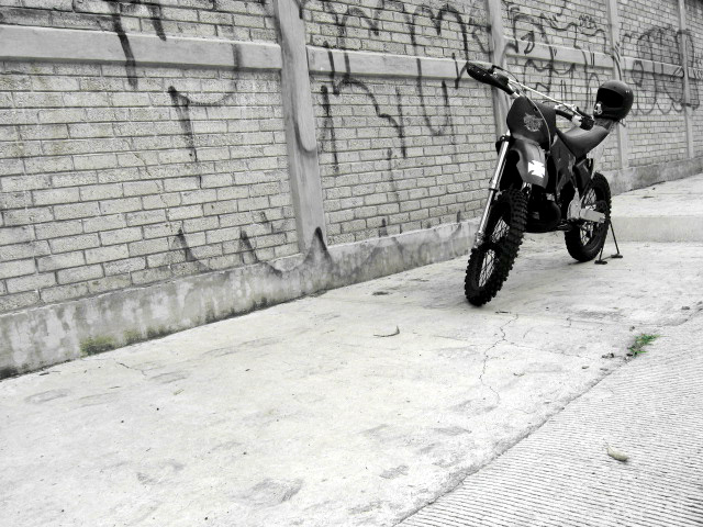 Motocross chopper black Bike Custom Infernal badass