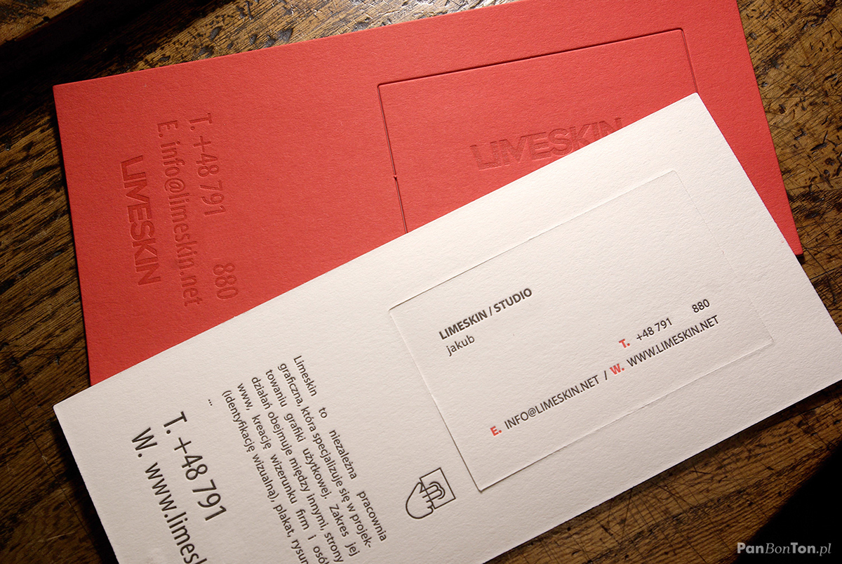 letterpress business card hand printed