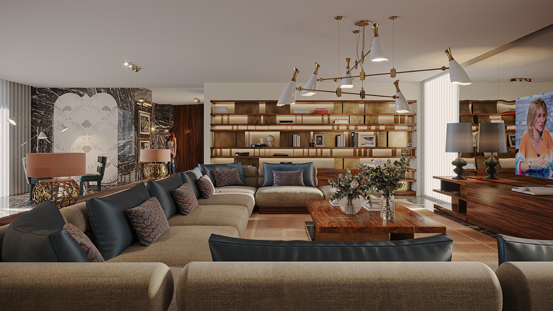 Contemprorary home interior design  living room Luxury Design