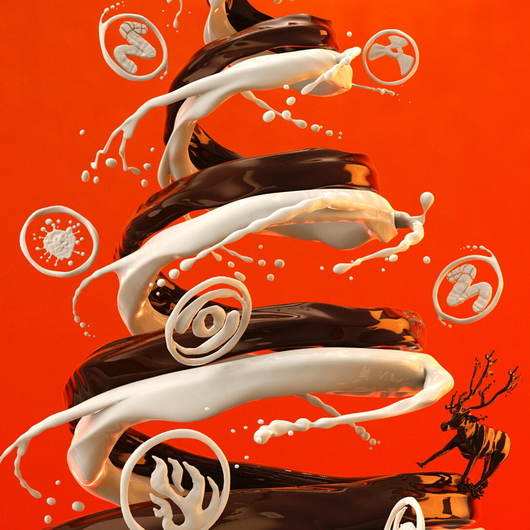 modo modo 601 Luxology foundry splash milk chocolate reindeer Christmas Tree  star xmas x-mas christmas Tree