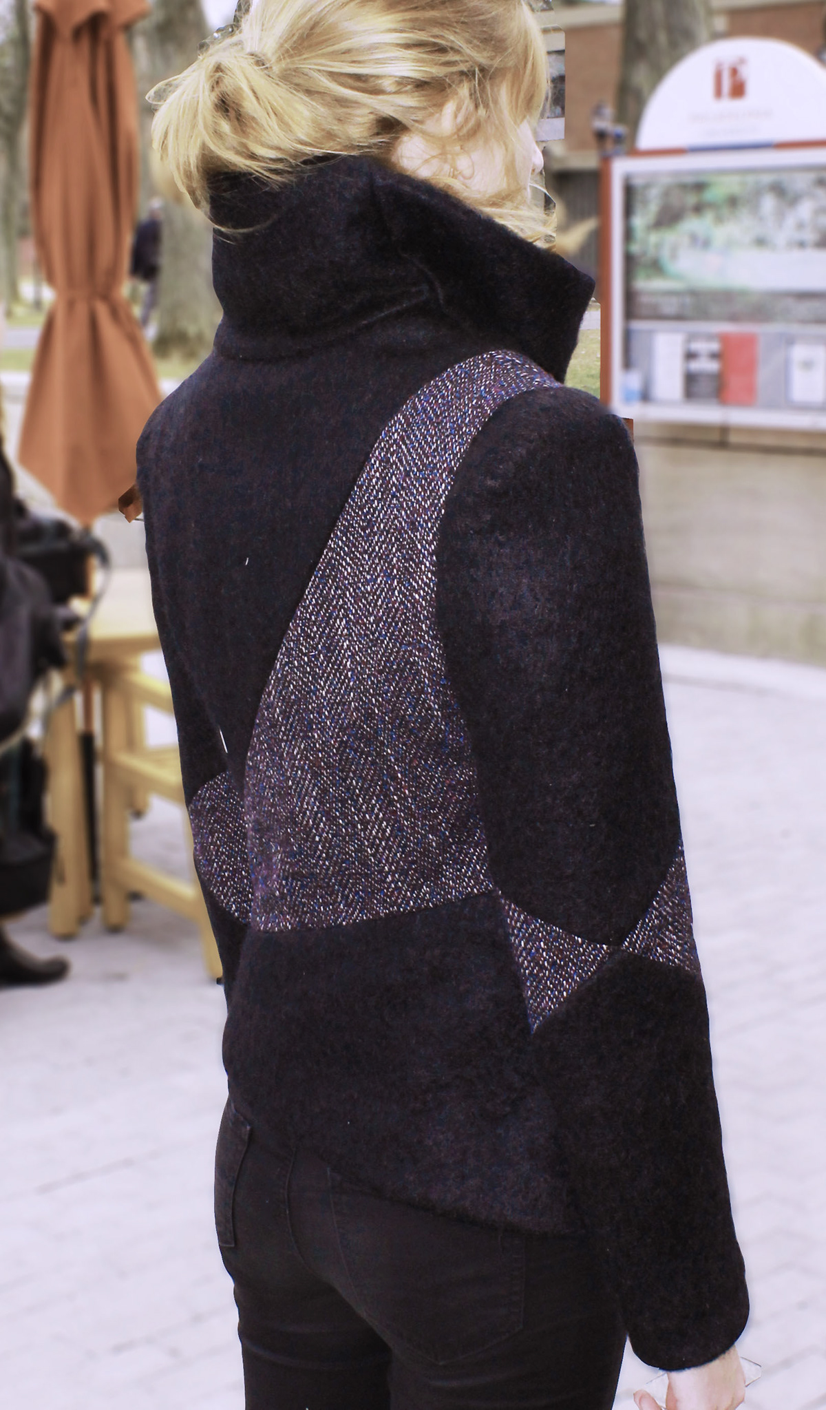 mohair jacket sewing fashion design Fashion  wool warm scarf Ninja Collar   High-Collar  modeling  mood board  technical flats