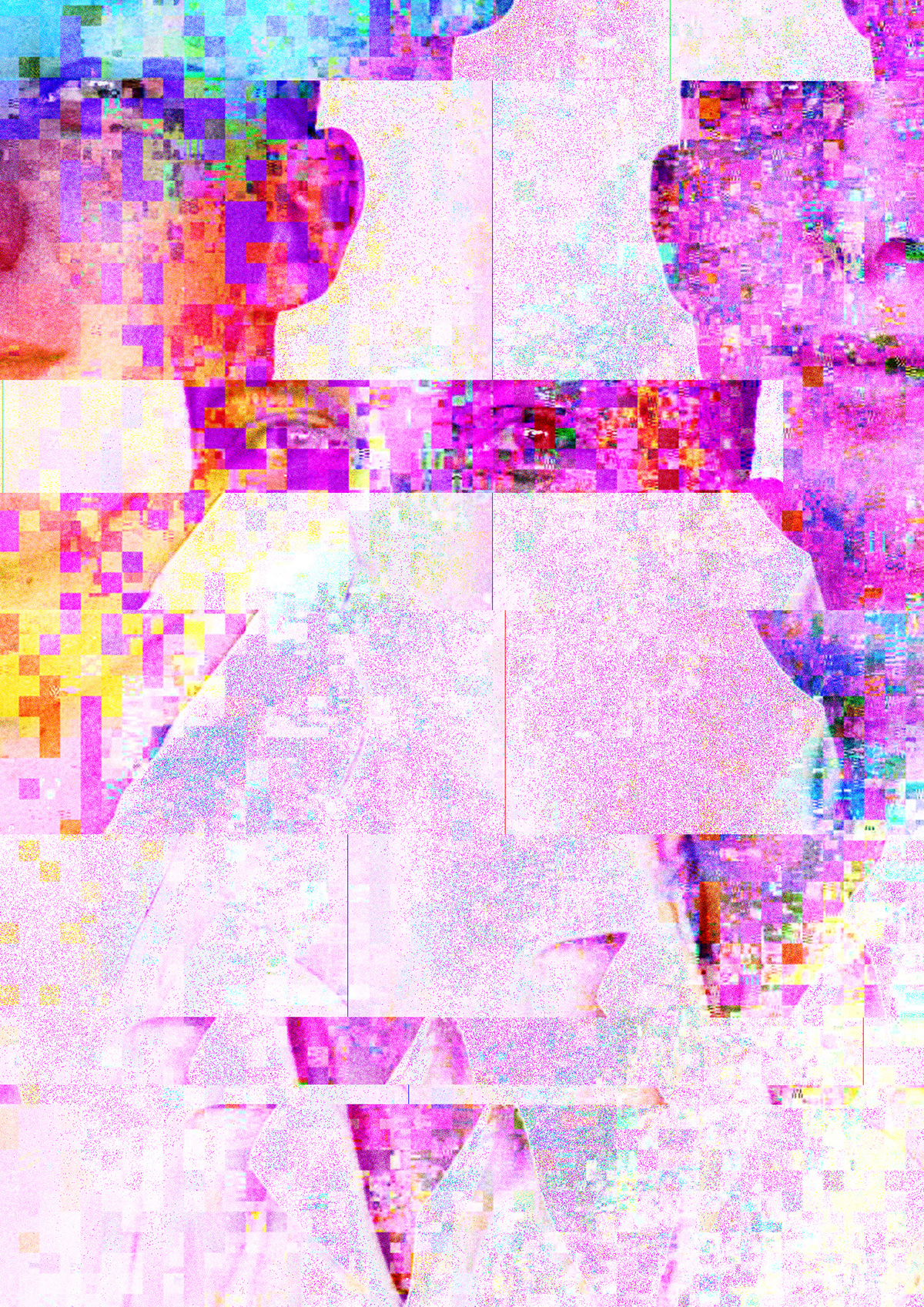 portrait Glitch distort grain Datamosh experiment myles myles walker barry lockhart walker digital manipulation photoshop error ReFormat identity