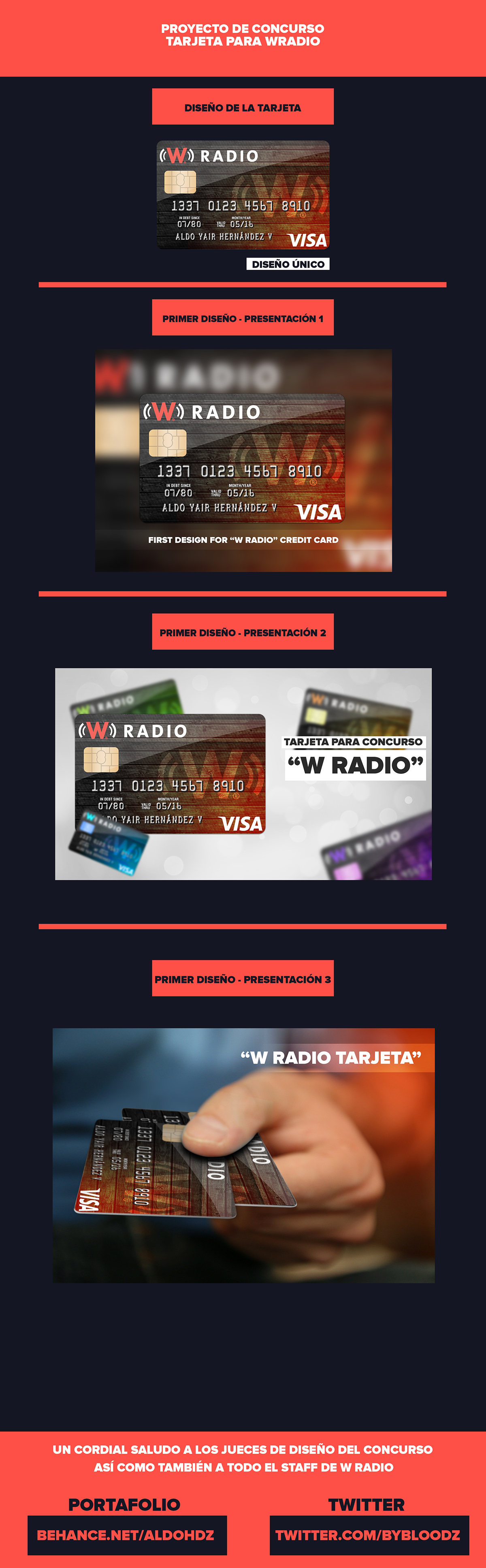 w radio tarjeta crédito