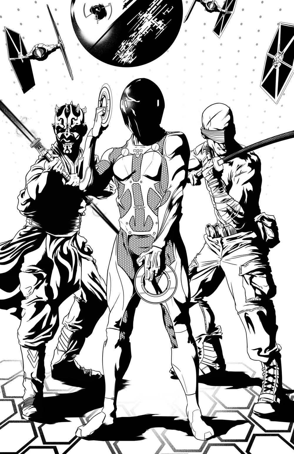 wacom photoshop comic comics comicbook ninja star wars G.I. Joe Tron Rinzler Snake Eyes Darth Maul