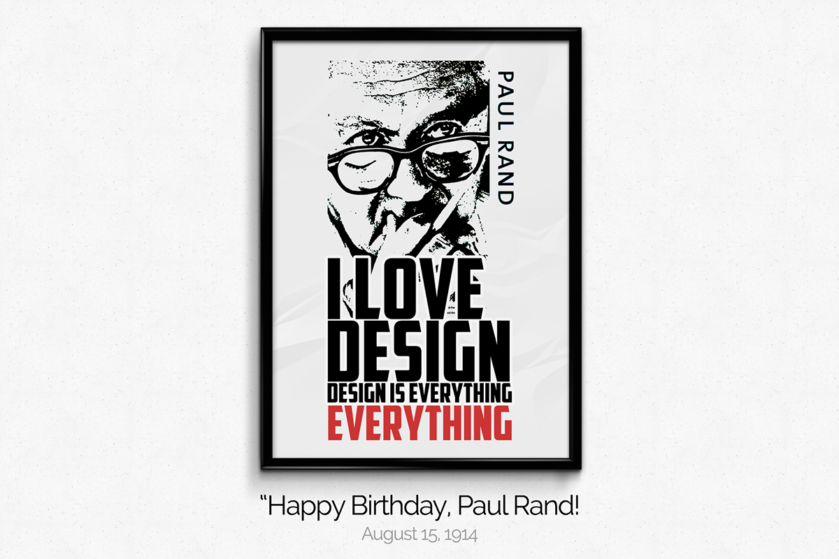 Paul Rand happy birthday poster