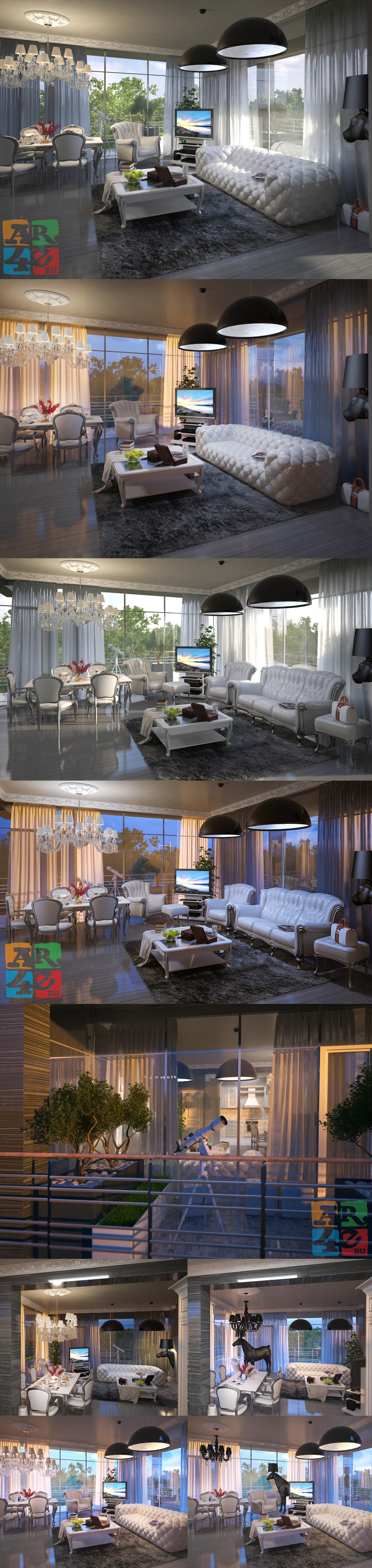 Interior vray penthouse 3D visualization
