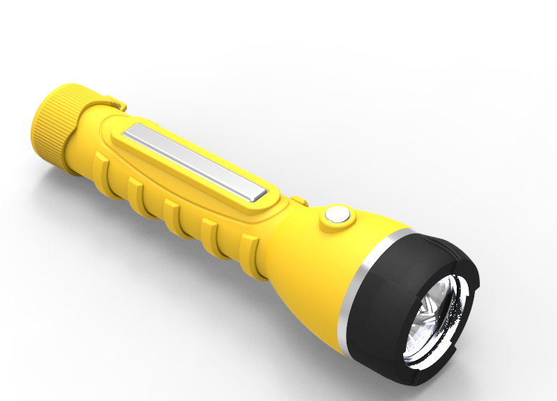 lanterna flashlight Rayovac industrial 3D inventor Render Exploded view 3d modeling led light