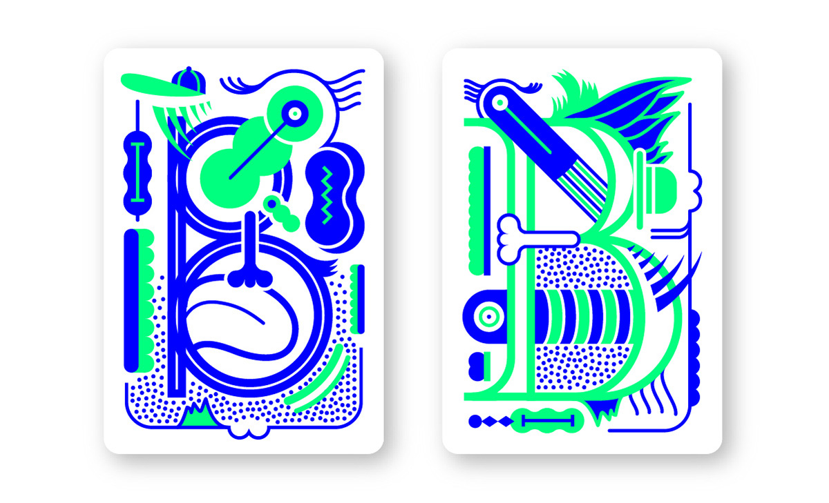 ILLUSTRATION  letters cards game typography   Collaboration