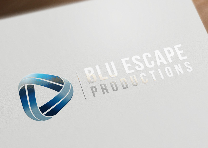 brand  logo  icon  blue  clean  movie  blu escape productions video